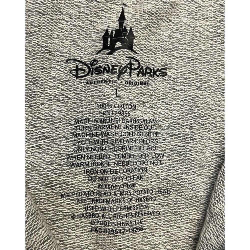 Disney Toy Story Hoodie Women’s Size Large Gray 100% Cotton Zip Pockets Pixar - Picture 3 of 13